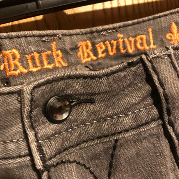 Gray rock revival Jen skinny jeans black rhineston - Picture 4 of 6